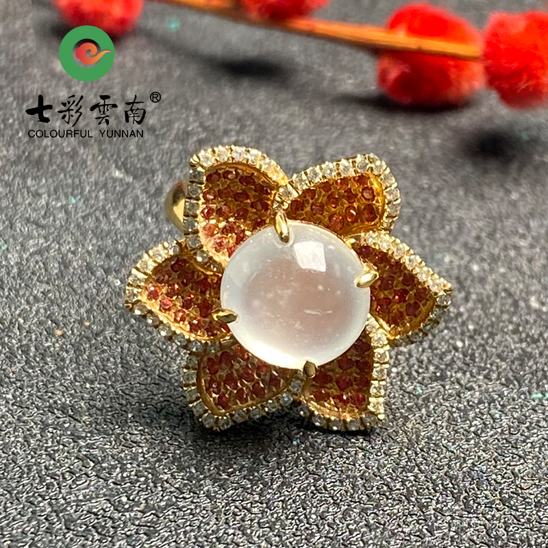 天然翡翠冰种戒指缅甸A货