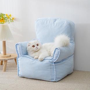 通用可拆洗猫床 迷你可爱宠物沙发宠物摆拍格子沙发柔软猫窝四季