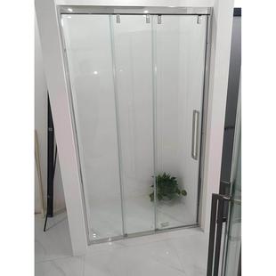 三联动淋浴房化妆室小户型一字干 干湿分离浴室隔断玻璃推拉移门