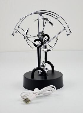 USB 电池两用供电永动仪海豚天体仪客厅桌面混沌摆件男生生日礼物