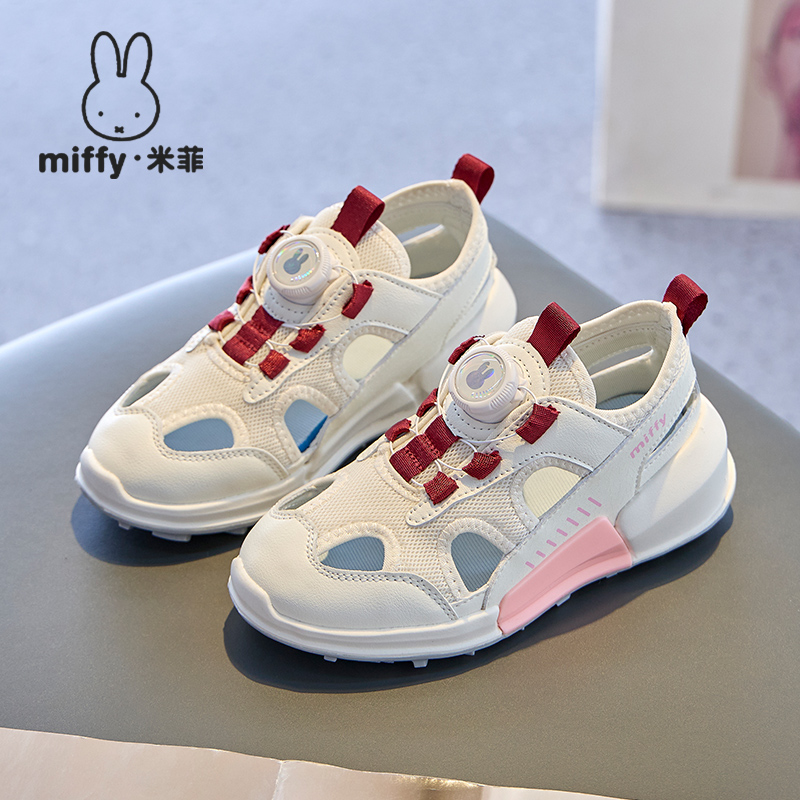 夏季包头休闲女童旋钮扣凉鞋