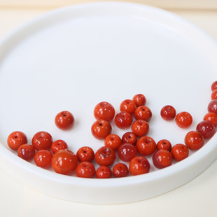 6mm天然原矿无胶裂无烤川料瓦西南红柿子玫瑰俏色散珠苹果老型