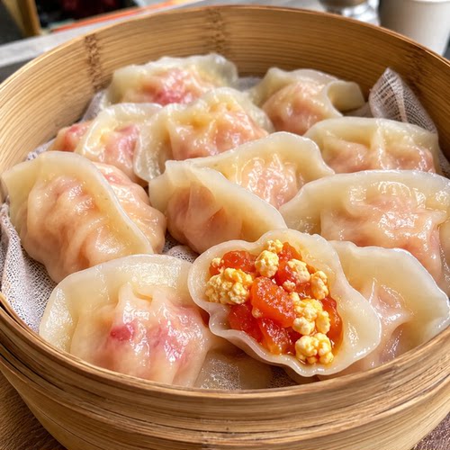 西红柿鸡蛋水饺速冻速食老少皆宜