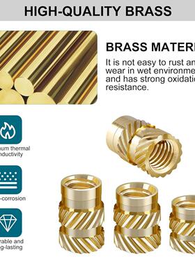 380pcs公制螺纹插件M2-M6滚花土八黄铜母螺纹螺母插件分类套件