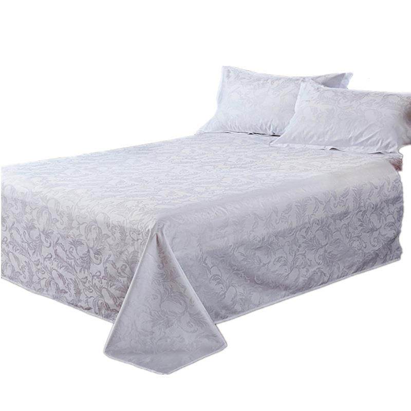 星级酒店床单宾馆民宿用4060支全棉白色床单贡缎提花床罩被单,床上用品,酒店床品套件,淘宝优惠券,粉丝福利购,淘宝优惠卷