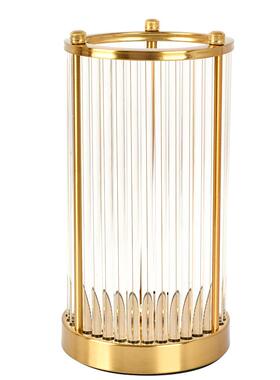 欧式轻奢玻璃花瓶简约时尚精美摆件电镀拉丝铁艺防锈防潮客厅摆件