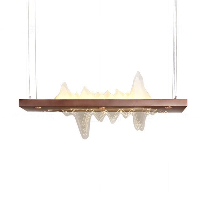 茶室餐方-山水灯厅吊灯新中式餐客厅禅长形山水古典别墅书房意厅