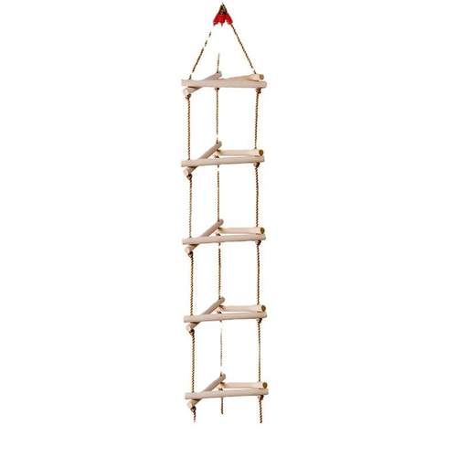 户外运动设施儿童秋千单头五档三角爬梯木质儿童攀爬梯