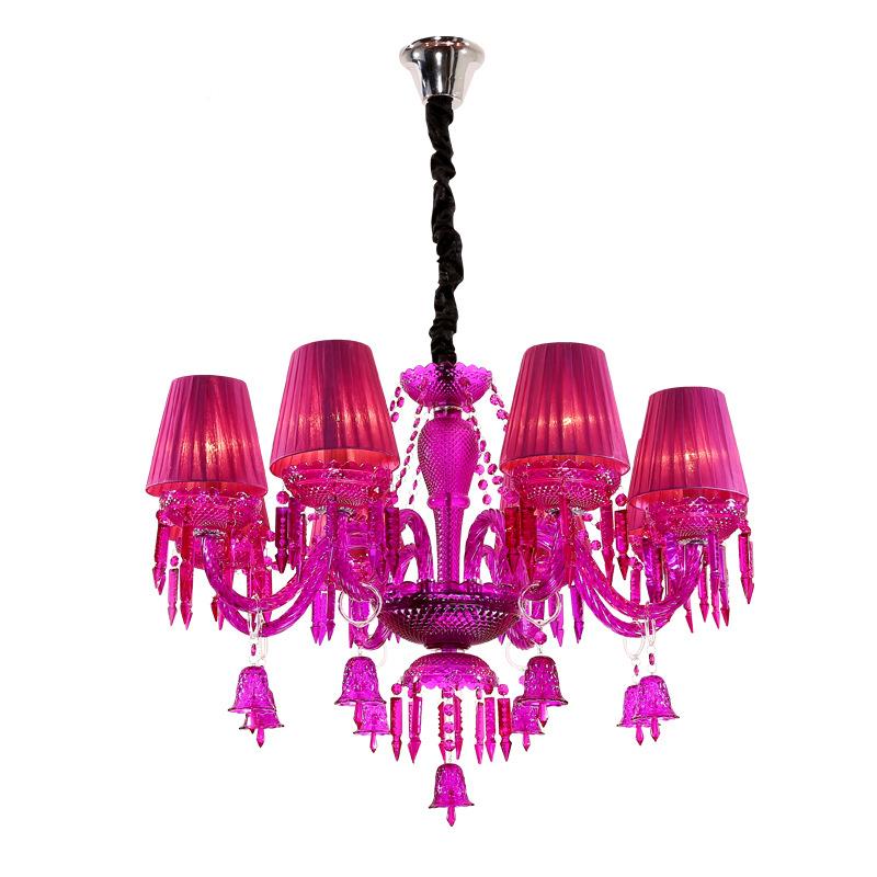 欧水晶灯紫色卧灯具漫咖啡吊灯式饰网咖KTV服装室店美容院装吊灯
