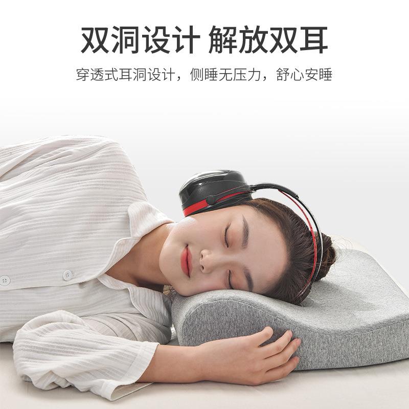 纳耳枕头不压耳3M隔音耳机适配专用孔洞单人护耳记忆棉护颈枕芯图片