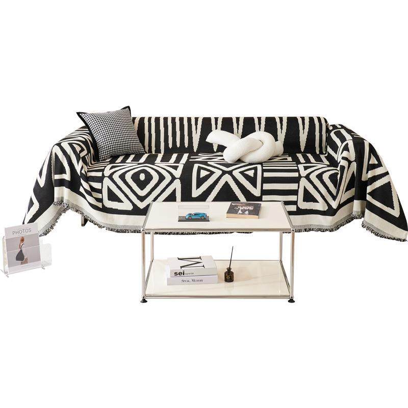 雪尼尔黑白色沙发垫沙发套罩四季通用简约万能全包坐垫靠背巾盖布,居家布艺,沙发套,淘宝优惠券,粉丝福利购,淘宝优惠卷