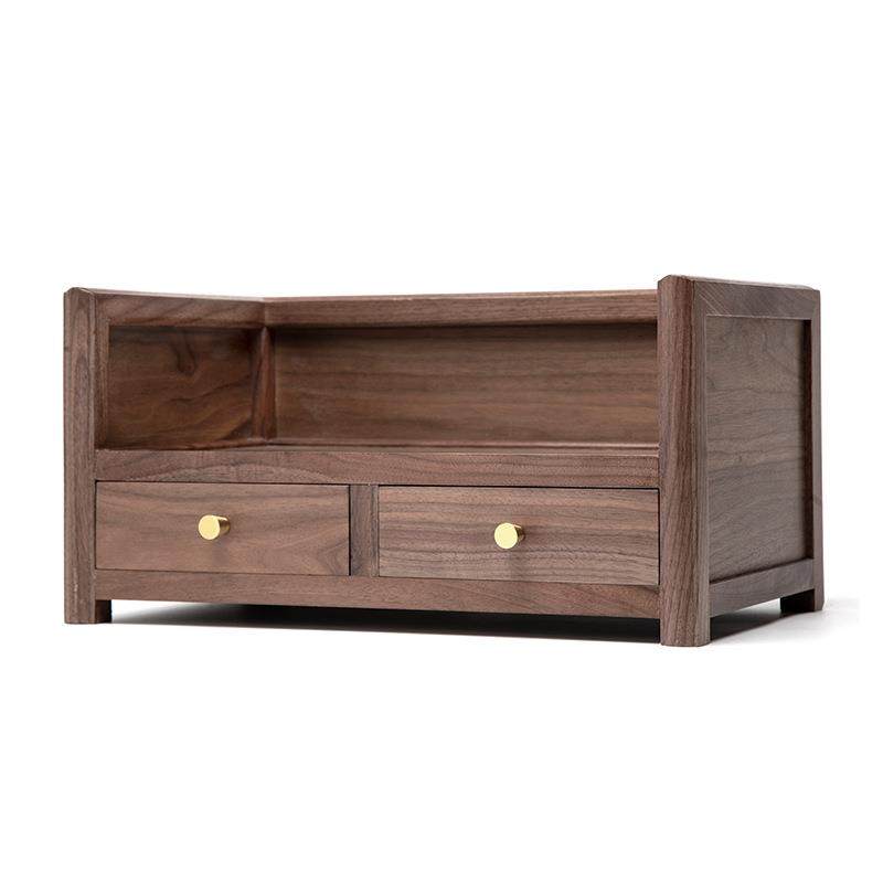 黑胡桃木茶杯架子茶具收纳架实木轻奢桌面书架茶叶收纳置物架,收纳整理,书桌收纳置物架,淘宝优惠券,粉丝福利购,淘宝优惠卷