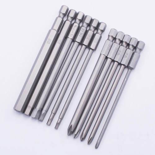 S2钢1/4气动风批头套装十字梅花内六角组套23件套电动起子螺丝刀