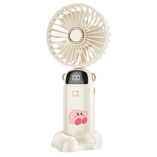 星之卡比女小风扇便携式充电小型折叠随身电风扇挂脖手持静音办公室桌上桌面迷你usb学生手拿降温神器吹辅食