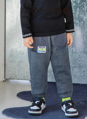 夹棉长裤儿童运动男童休闲卫裤大童春秋儿童运动DW222526DK