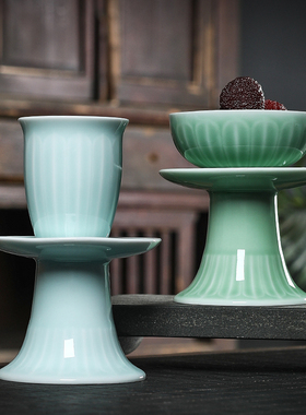 青瓷佛具用品供圣寺院供奉水杯