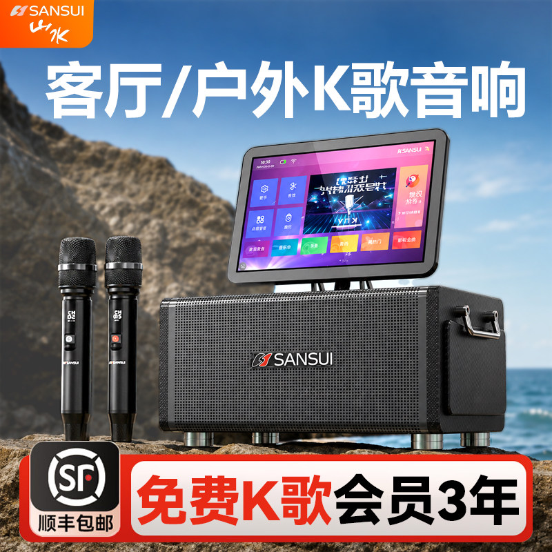 山水Q17音响带功放一体机K歌广场舞音箱卡拉0k带KTV显示官方旗舰