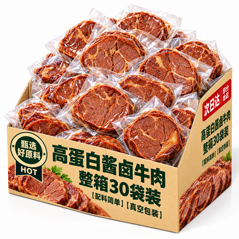 酱卤牛肉开袋即食熟食肉干类低减健身代餐卡脂肥主食解馋小零食品