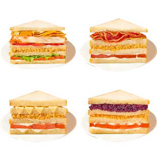 鸡肉三明治面包懒人早餐火腿芝士火腿肉松味夹心吐司整箱批发零食
