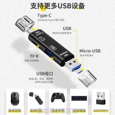 电脑.车载多功能合一读卡器万能手机usb3卡高速otgtf单反相机多0