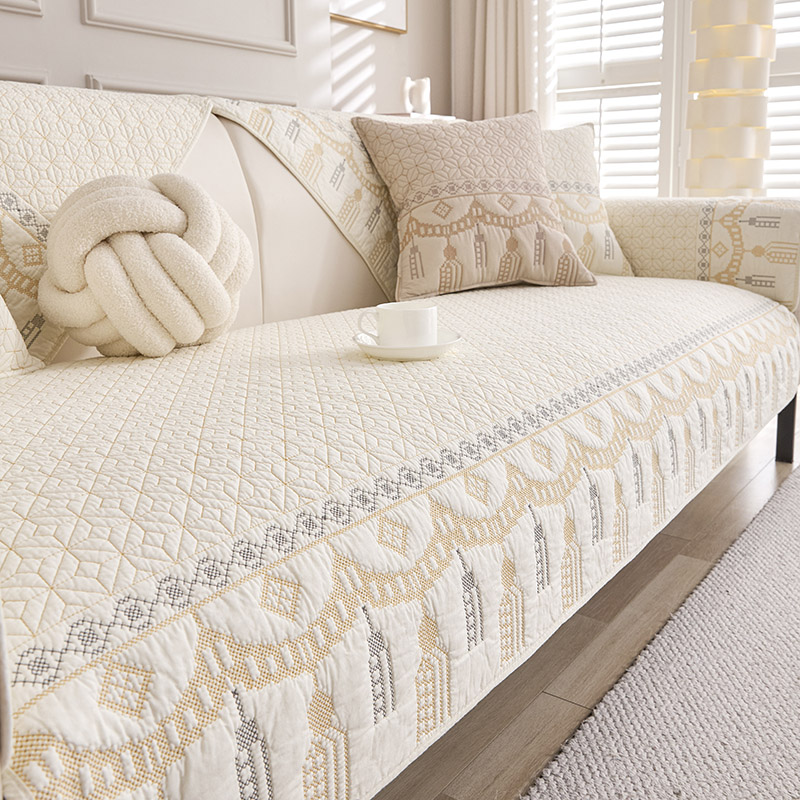 2025新款纯棉沙发垫四季防滑通用皮沙发套罩全棉坐垫奶油风盖布巾