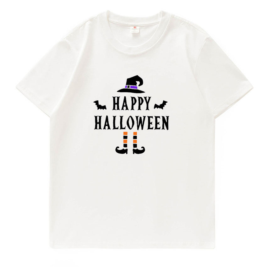 Happy Halloween可爱女巫印花短袖T恤小众风万圣节男女半袖上衣