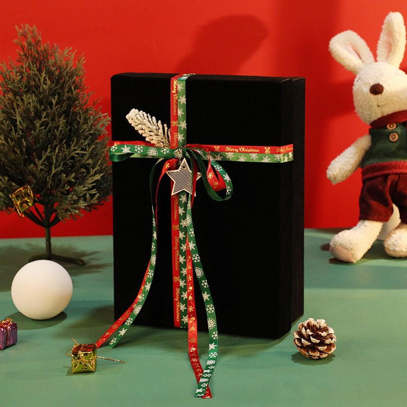 新年礼盒绒布礼品盒口红礼物盒化妆品天地盖包装盒永生花礼盒空盒