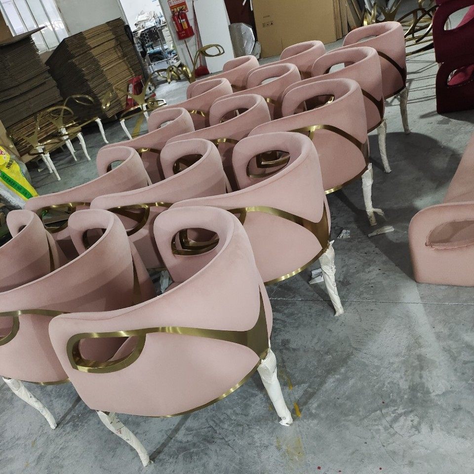 虹梦家具不锈钢绒布餐椅北欧中古风酒店咖啡厅洽谈椅LC788,商业/办公家具,接待椅,淘宝优惠券,粉丝福利购,淘宝优惠卷