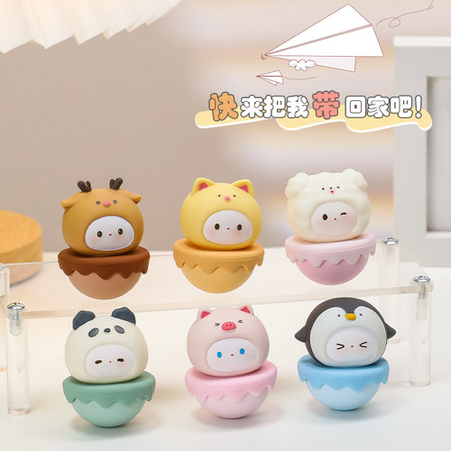 驭速可爱软萌小鹿不倒翁桌面装饰