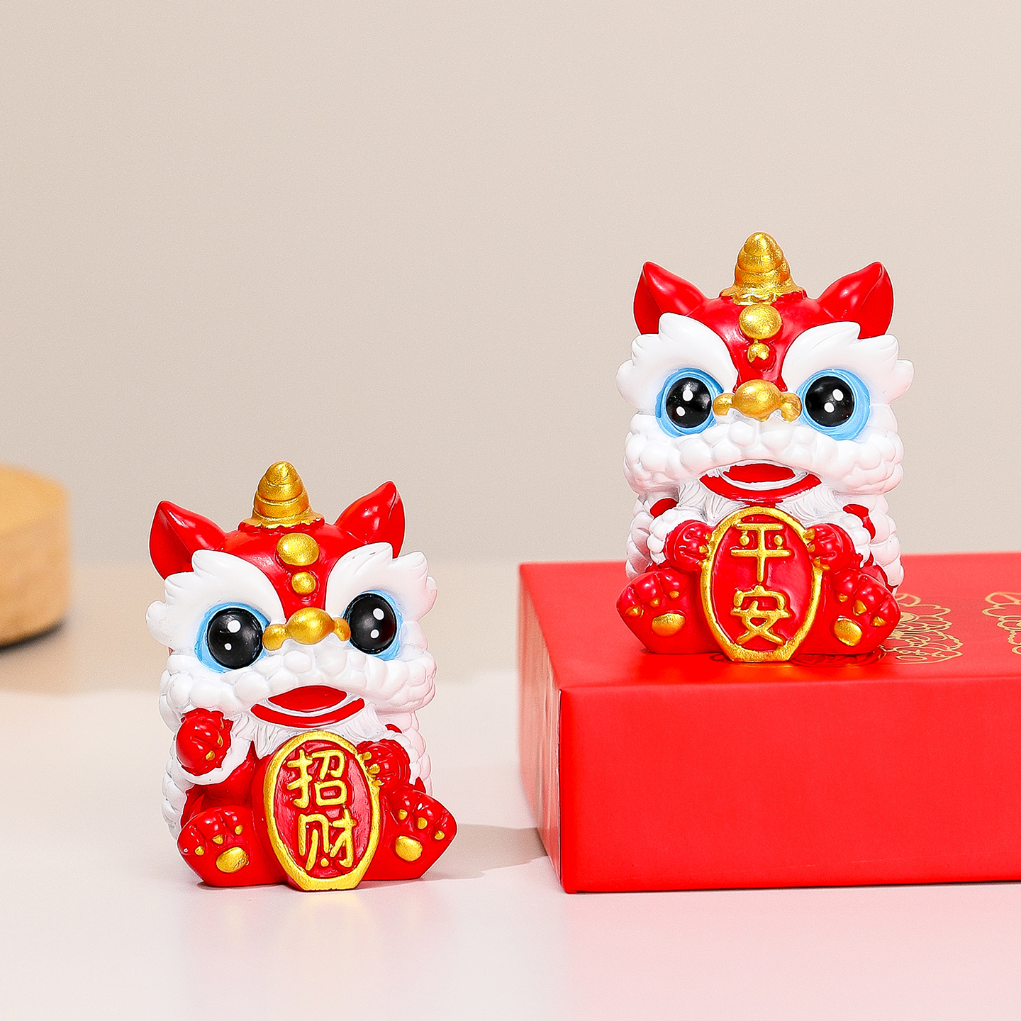 创意醒狮招财平安桌面装饰小摆件