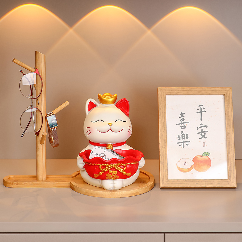 YOSPEED玄关收纳招财猫摆件