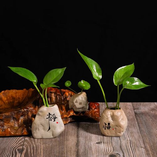 驭速陶瓷禅意绿萝装饰摆件