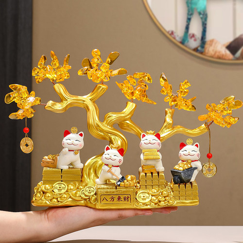 乔迁送礼招财猫发财树家居摆件