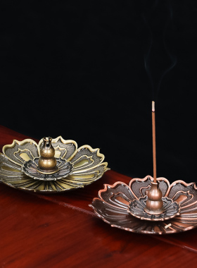 莲花新中式香盘摆件创意香炉家用