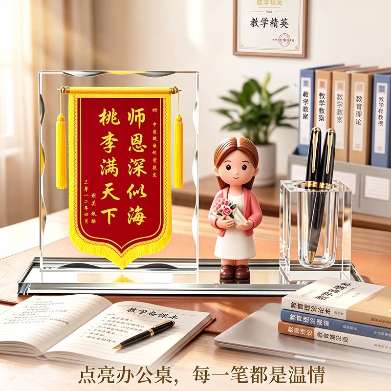 定制感谢高档水晶锦旗摆件送礼品图片
