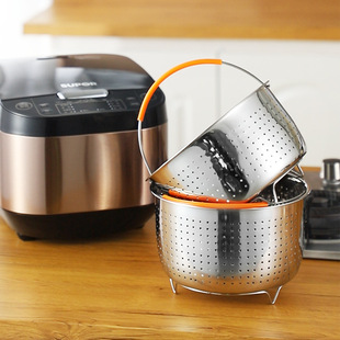 304不锈钢蒸饭器 电饭锅蒸饭笼高压锅蒸饭篮蒸米 沥米饭内胆
