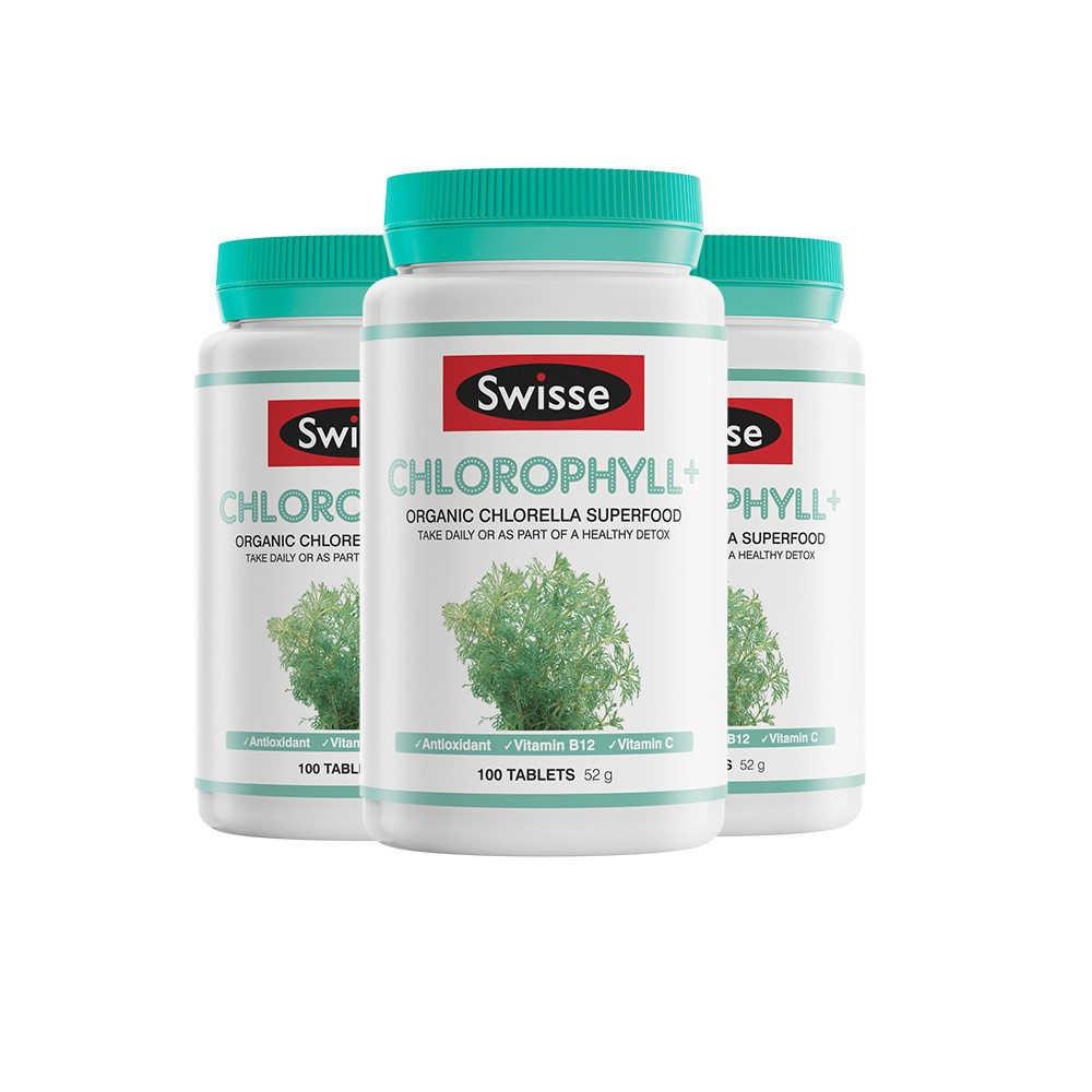 原装进口swisse斯维诗叶绿素片调理肠胃改善免疫力100片平衡酸碱