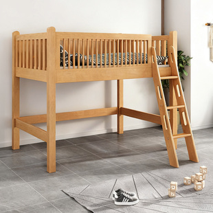 自然语林全实木半高床儿童床榉木中高床省空间小户型多功能组合床