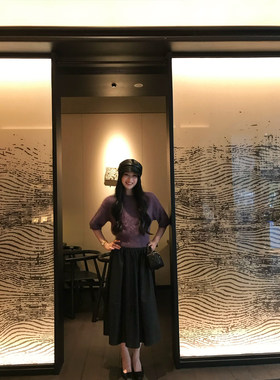 黄亮Elovey 长款百搭两色皮裙女秋冬通勤显瘦半身裙