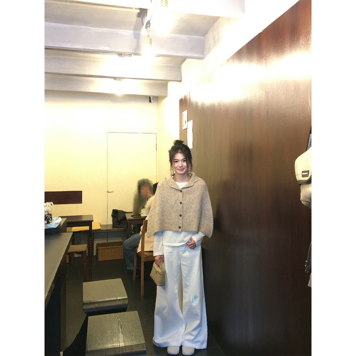 黄亮Elovey 俏皮斗篷套装戴帽开衫斗篷＋松紧腰A字版半裙两件套,女装/女士精品,时尚套装,淘宝优惠券,粉丝福利购,淘宝优惠卷