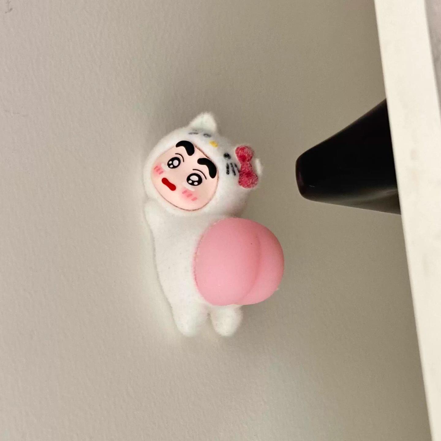蜡笔小新屁屁开门墙上防撞贴可爱硅胶防碰缓冲垫入户门防刮蹭门挡