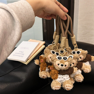 可爱棕达菲包包挂件装饰毛绒玩偶公仔女生显眼高级感小众精致礼物