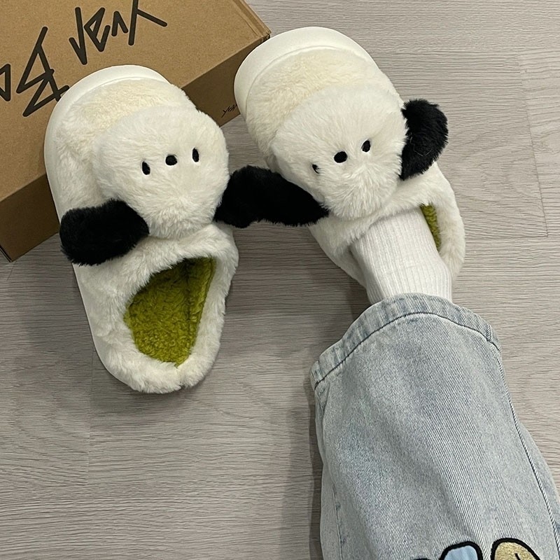 帕恰狗棉拖鞋儿童冬季2023新款男女生包头厚底加绒加厚小狗家居