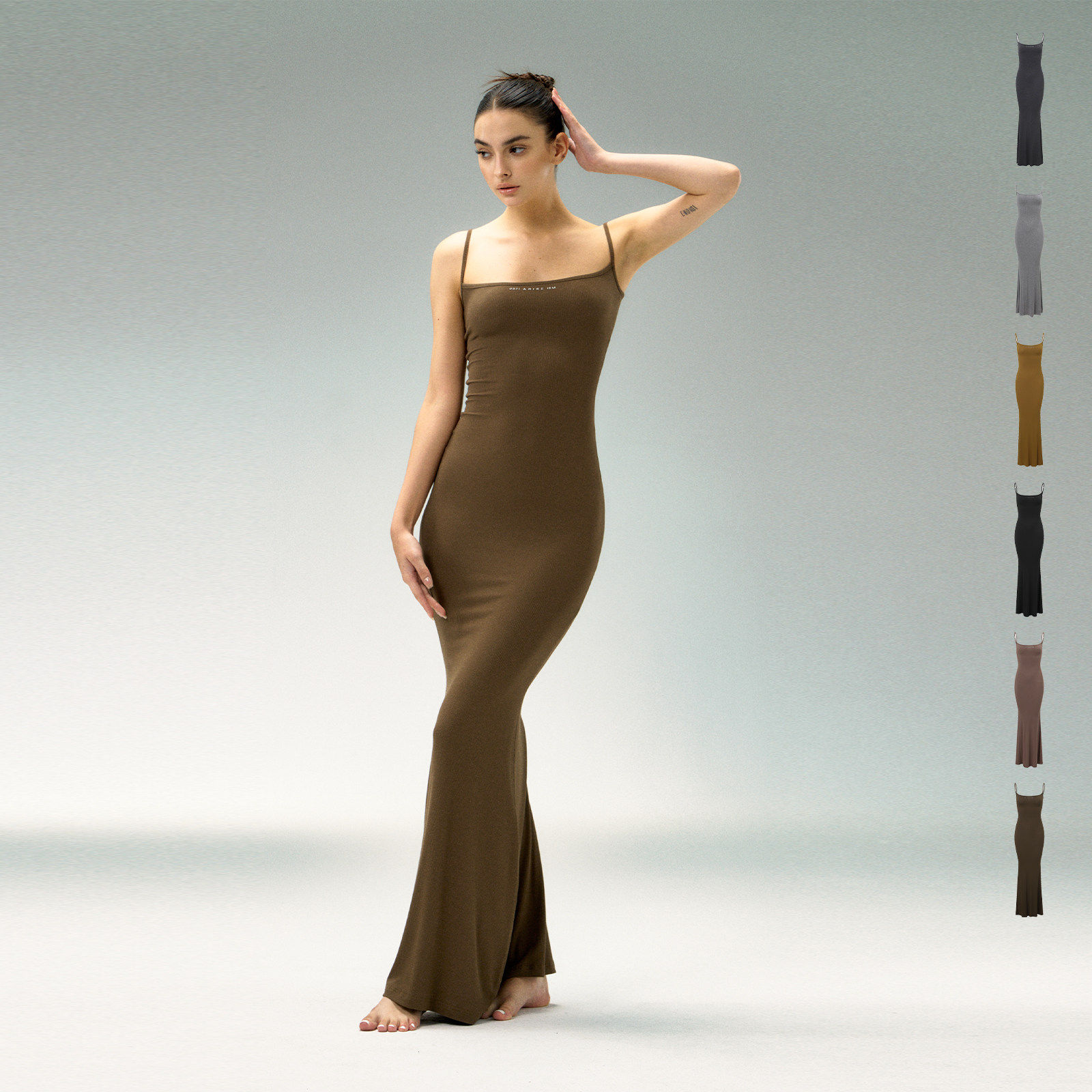 Ariseism美式覆古针织吊带长裙女2025夏季新款洋装修身包臀裙子