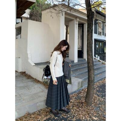 DOMX秋冬新款格纹覆古高