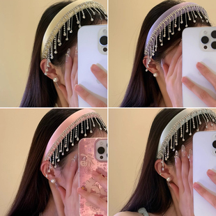 春夏季 轻奢小众发饰甜美气质头饰发卡 唯美流苏头帘发箍女2025新款