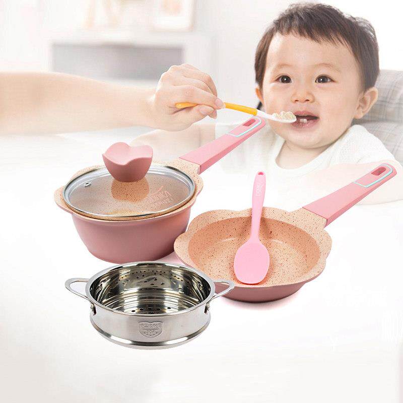 韩国迪迪尼卡副食品锅didnika婴儿不粘儿童煮粥锅麦饭石哺食锅宝