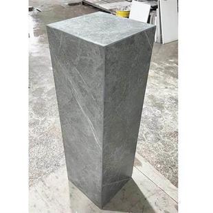岩板哑光灰色装饰台简约方型落地底座 石材高端台子 摆件展台摆台