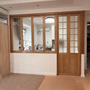 实木门窗折叠窗对开 门定制现代简约卧室门玻璃门客厅隔间门推拉