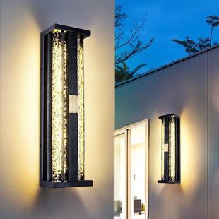 太阳能户外壁灯防水别墅灯室外大门口柱子灯中式庭院长条围墙壁灯